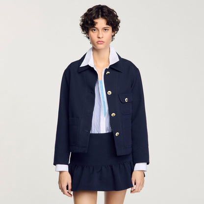 Sandro Jacket with officer buttons Navy Blue