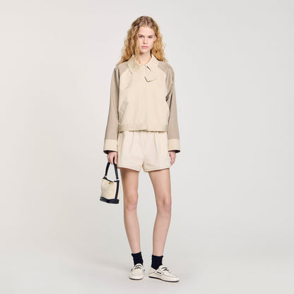 Sandro Two-tone jacket Beige