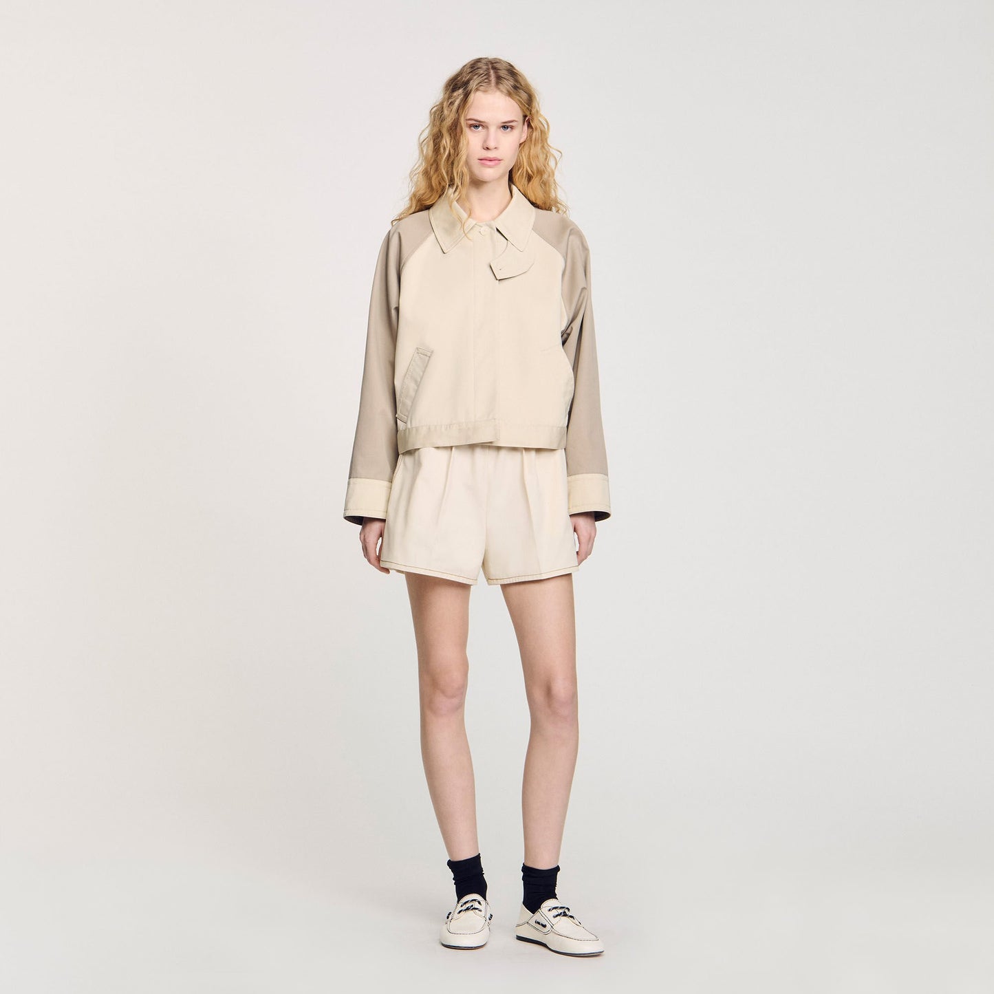 Sandro Two-tone jacket Beige