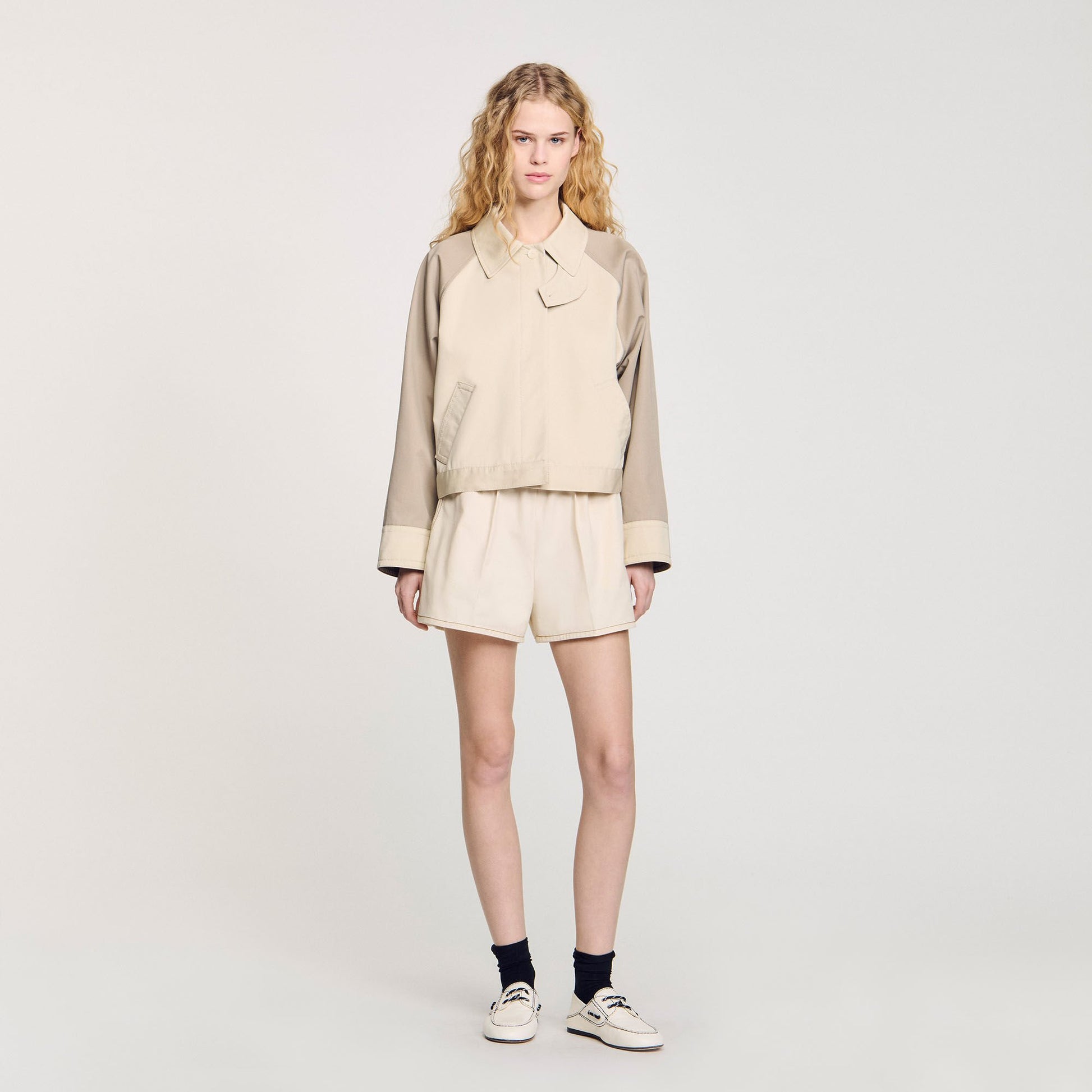 Sandro Two-tone jacket Beige