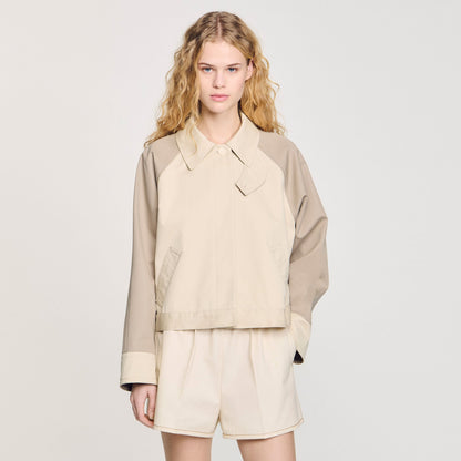 Sandro Two-tone jacket Beige