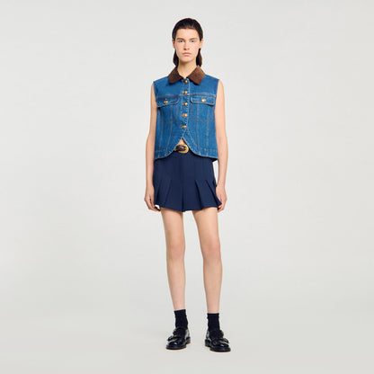 Sandro Sleeveless denim jacket Blue Jean