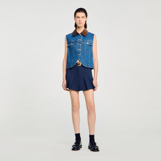 Sandro Sleeveless denim jacket Blue Jean