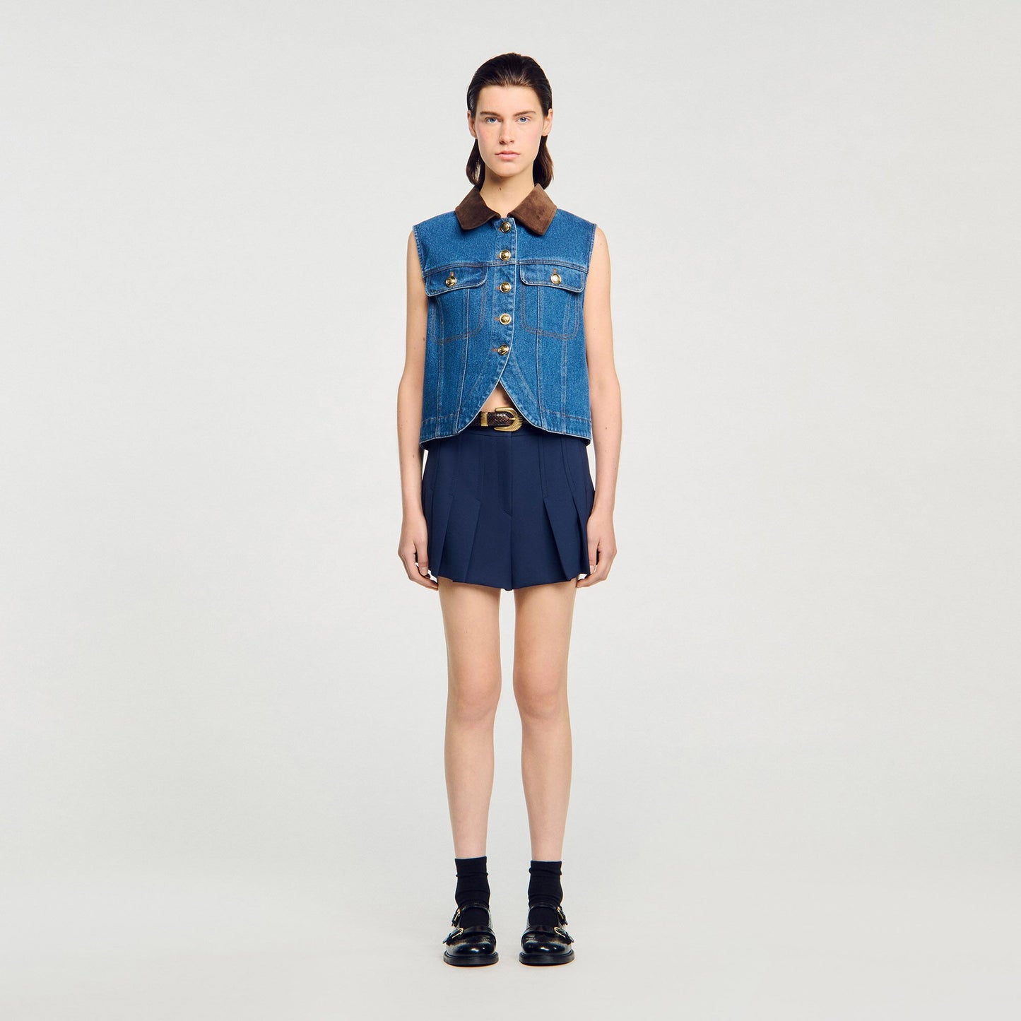 Sandro Sleeveless denim jacket Blue Jean