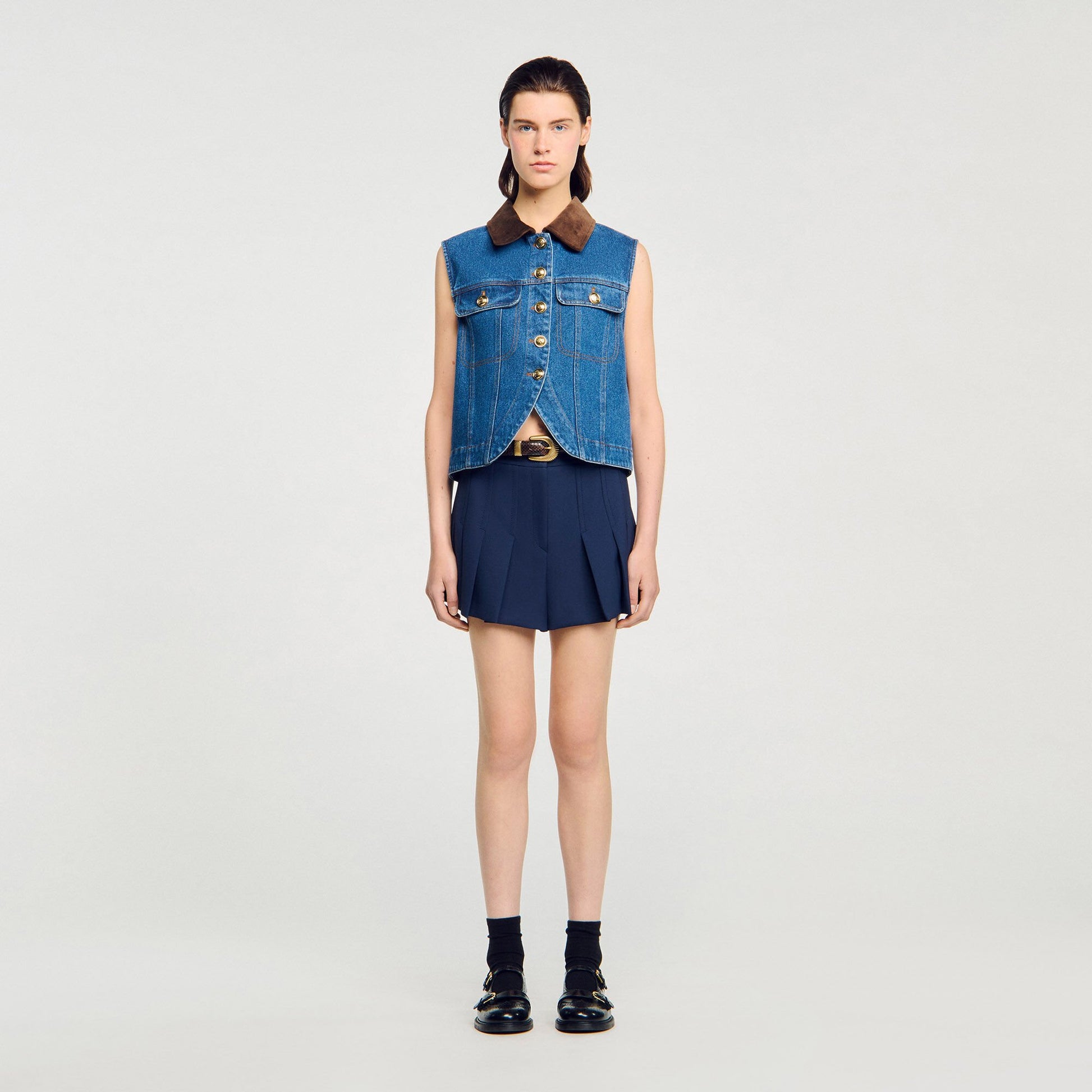 Sandro Sleeveless denim jacket Blue Jean