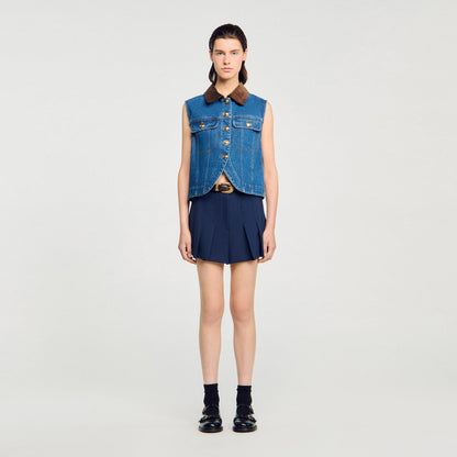 Sandro Sleeveless denim jacket Blue Jean
