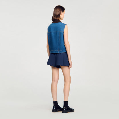 Sandro Sleeveless denim jacket Blue Jean
