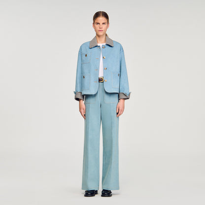 Sandro Denim Jacket Blue Jean