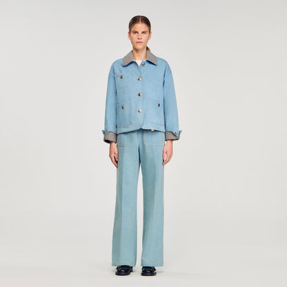 Sandro Denim Jacket Blue Jean