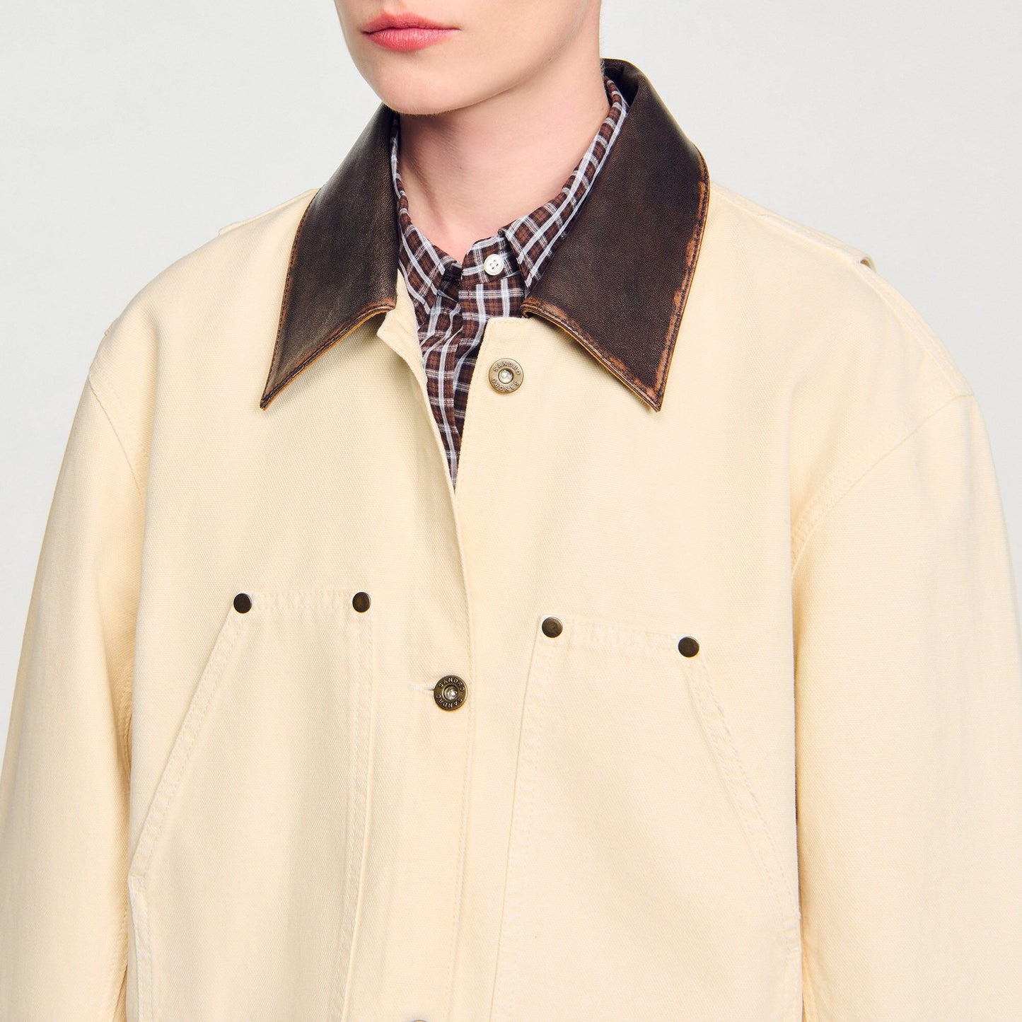Sandro Workwear jacket Ecru
