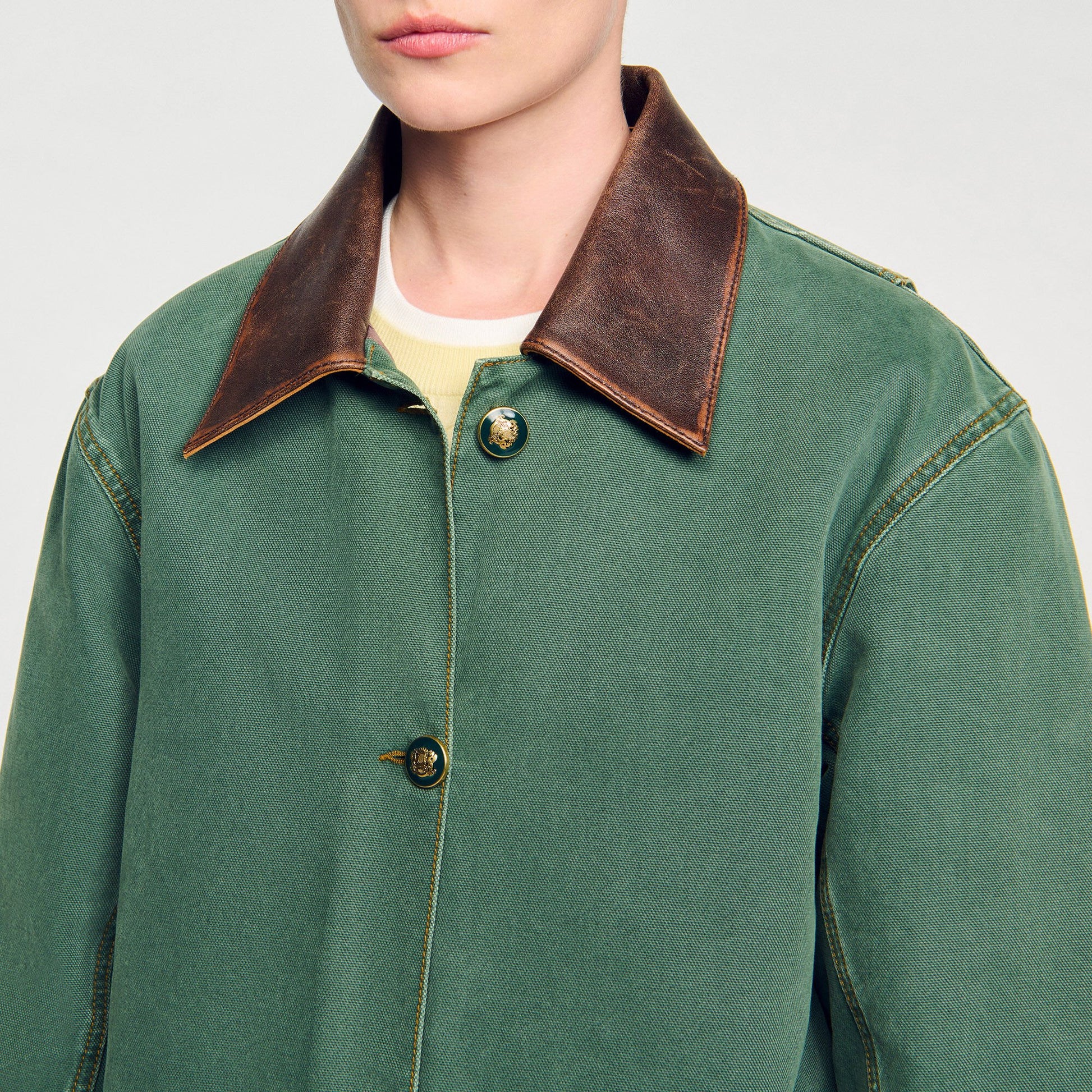 Sandro Workwear Jacket Dark Green
