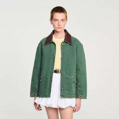 Sandro Workwear Jacket Dark Green