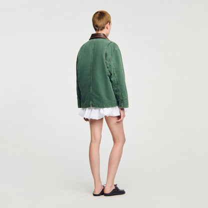Sandro Workwear Jacket Dark Green