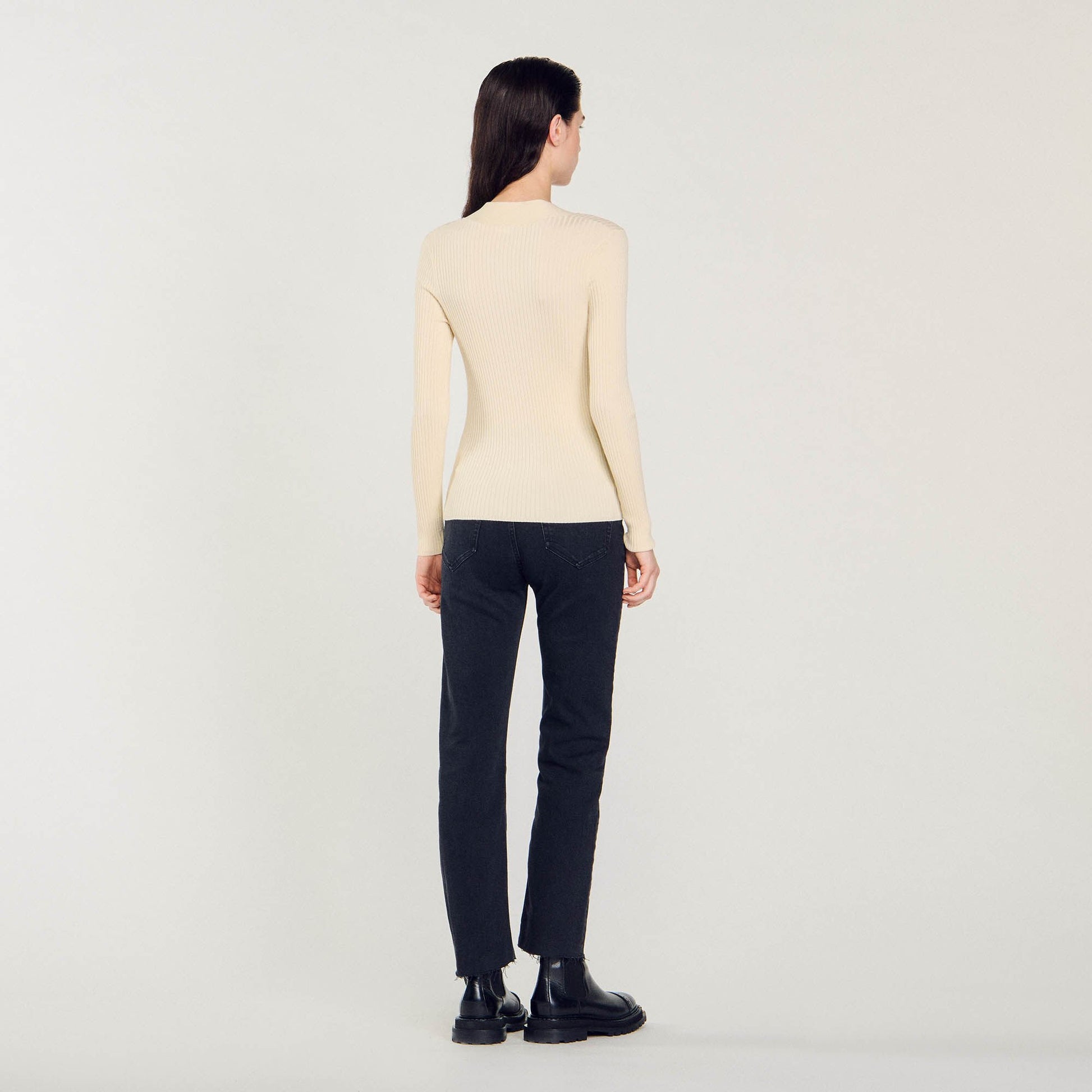 Sandro Cardigan in certified viscose Ecru