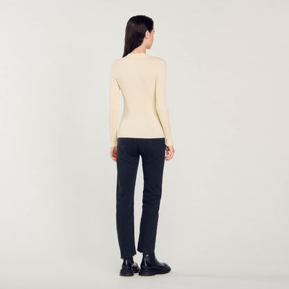 Sandro Cardigan in certified viscose Ecru