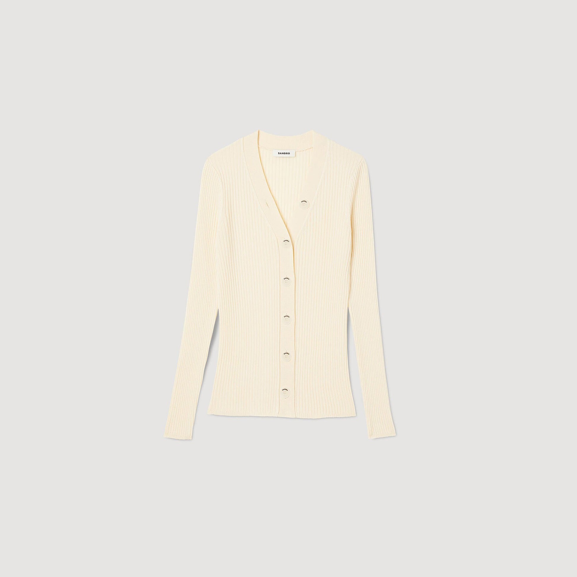 Sandro Cardigan in certified viscose Ecru