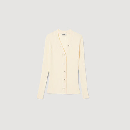Sandro Cardigan in certified viscose Ecru