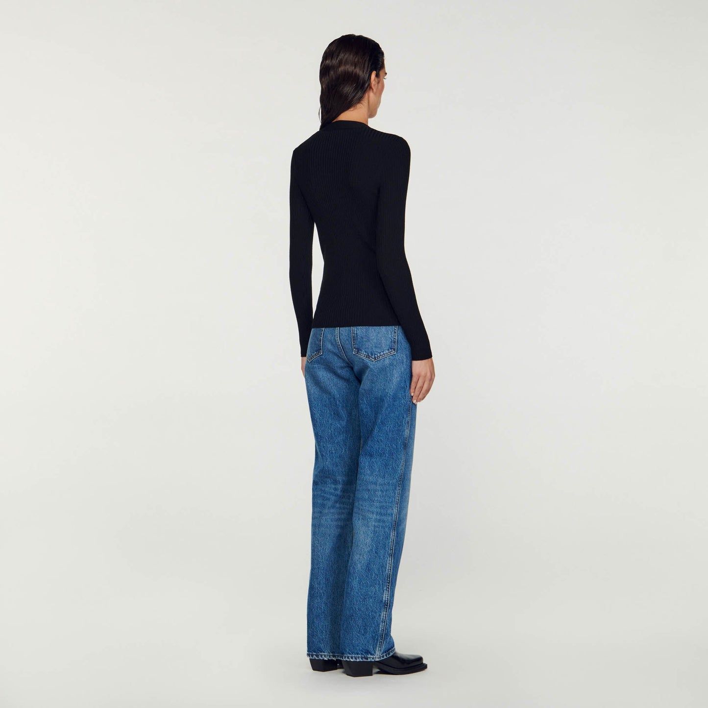 Sandro Cardigan in certified viscose Black