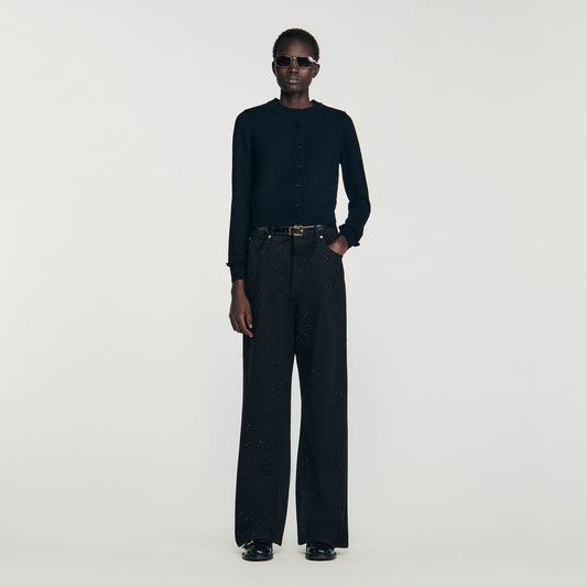 Sandro Ruffled cardigan Black