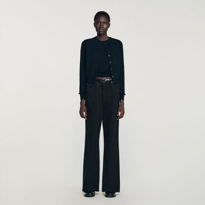 Sandro Ruffled cardigan Black