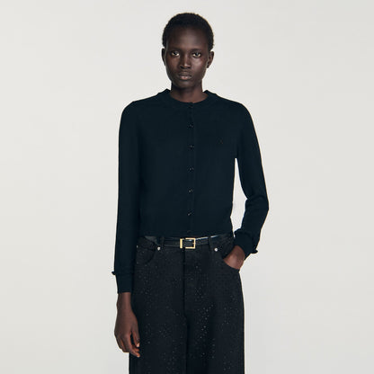 Sandro Ruffled cardigan Black