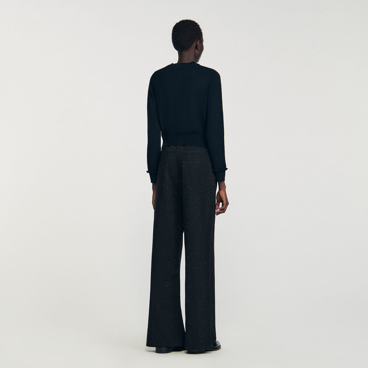 Sandro Ruffled cardigan Black
