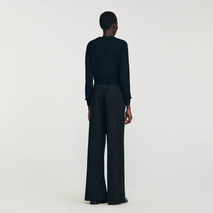 Sandro Ruffled cardigan Black