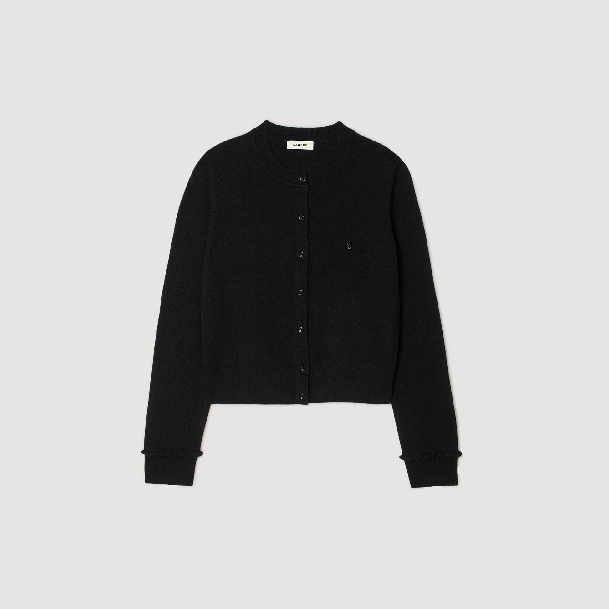Sandro Ruffled cardigan Black
