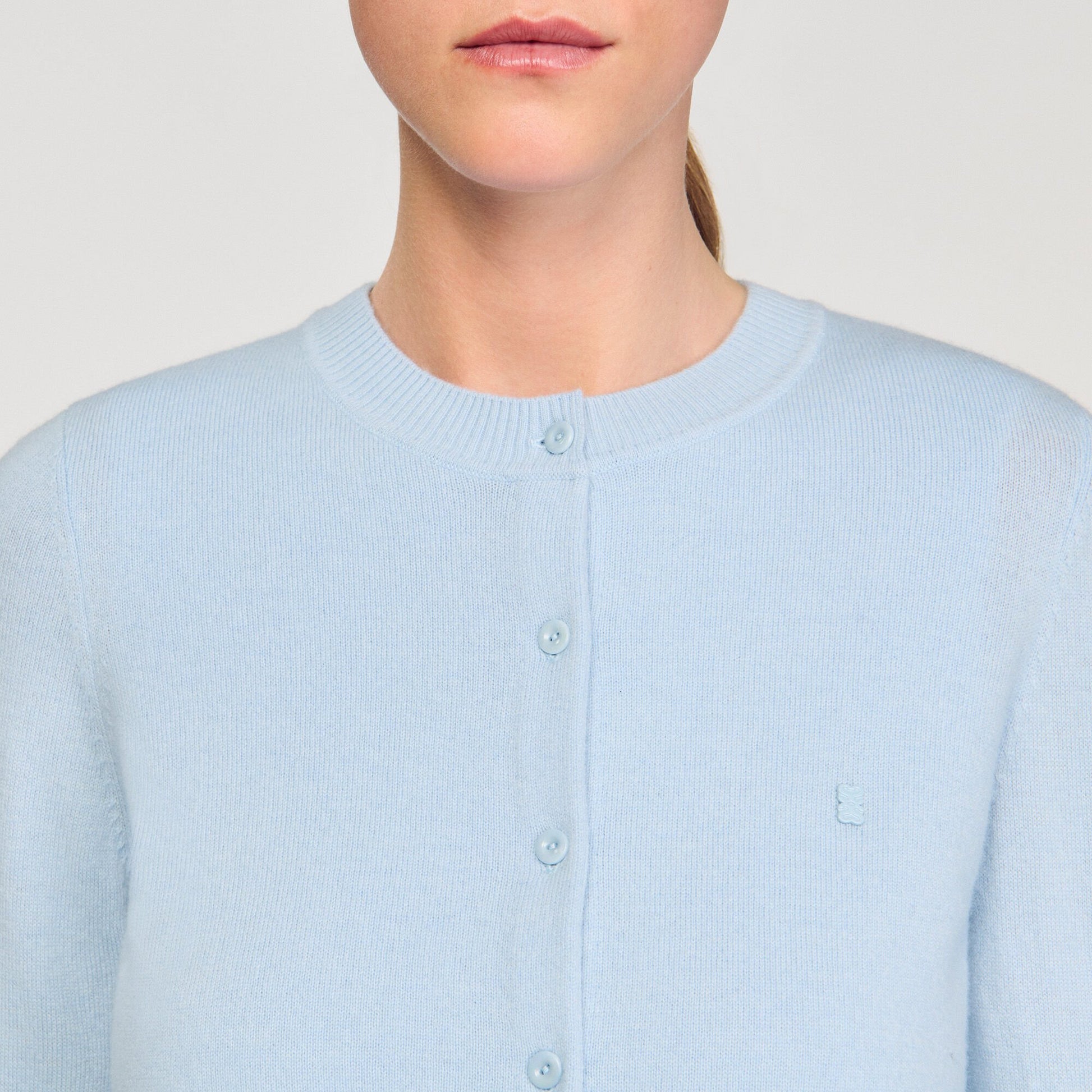 Sandro Ruffled cardigan Sky Blue