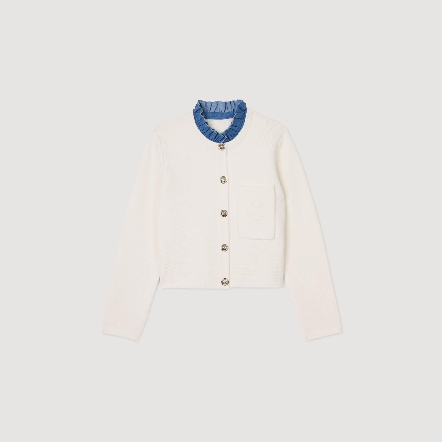 Sandro High-neck cardigan Ecru