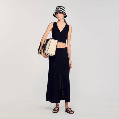 Sandro Decorative knit cardigan Black
