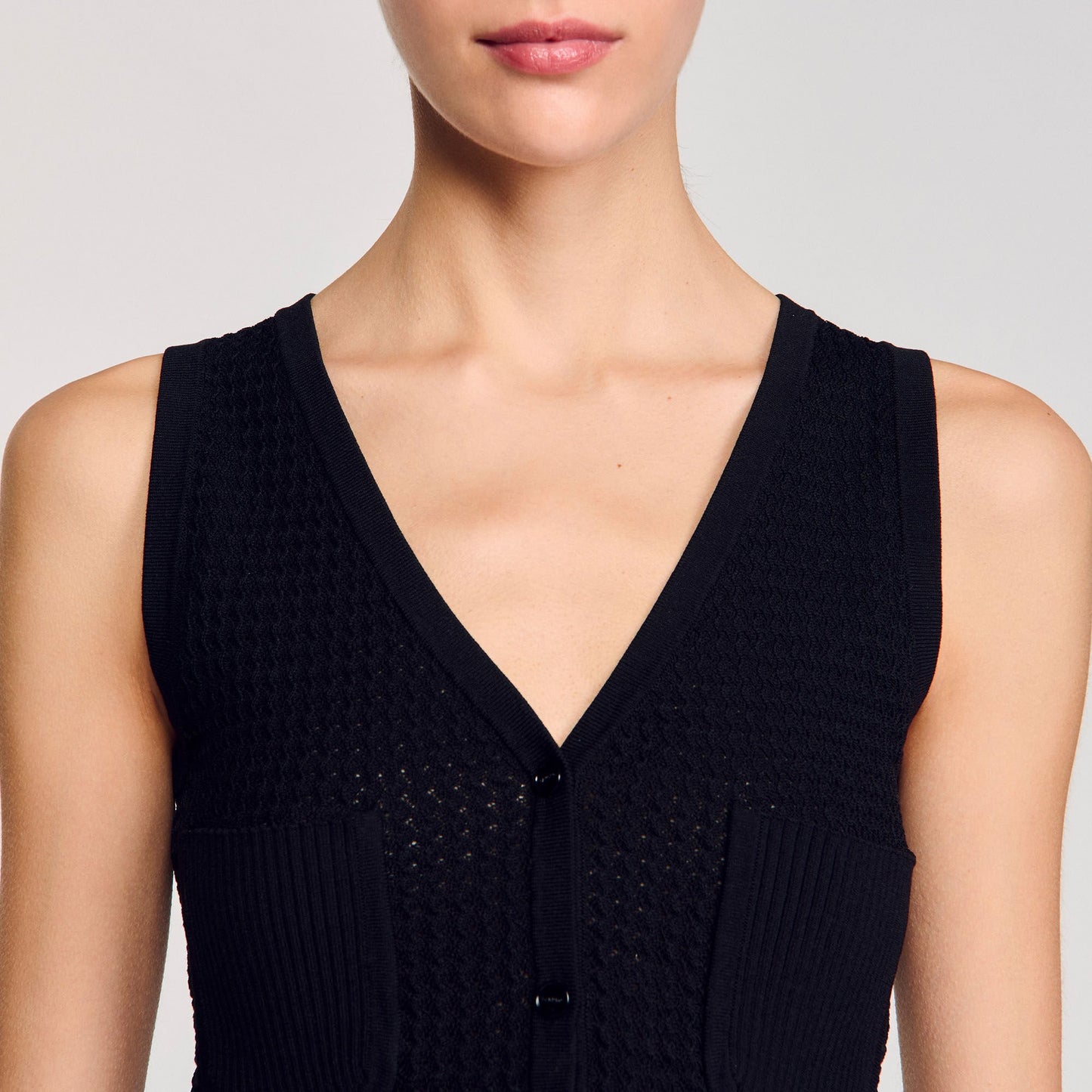 Sandro Decorative knit cardigan Black