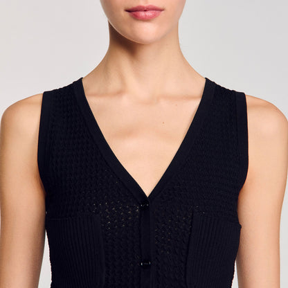 Sandro Decorative knit cardigan Black