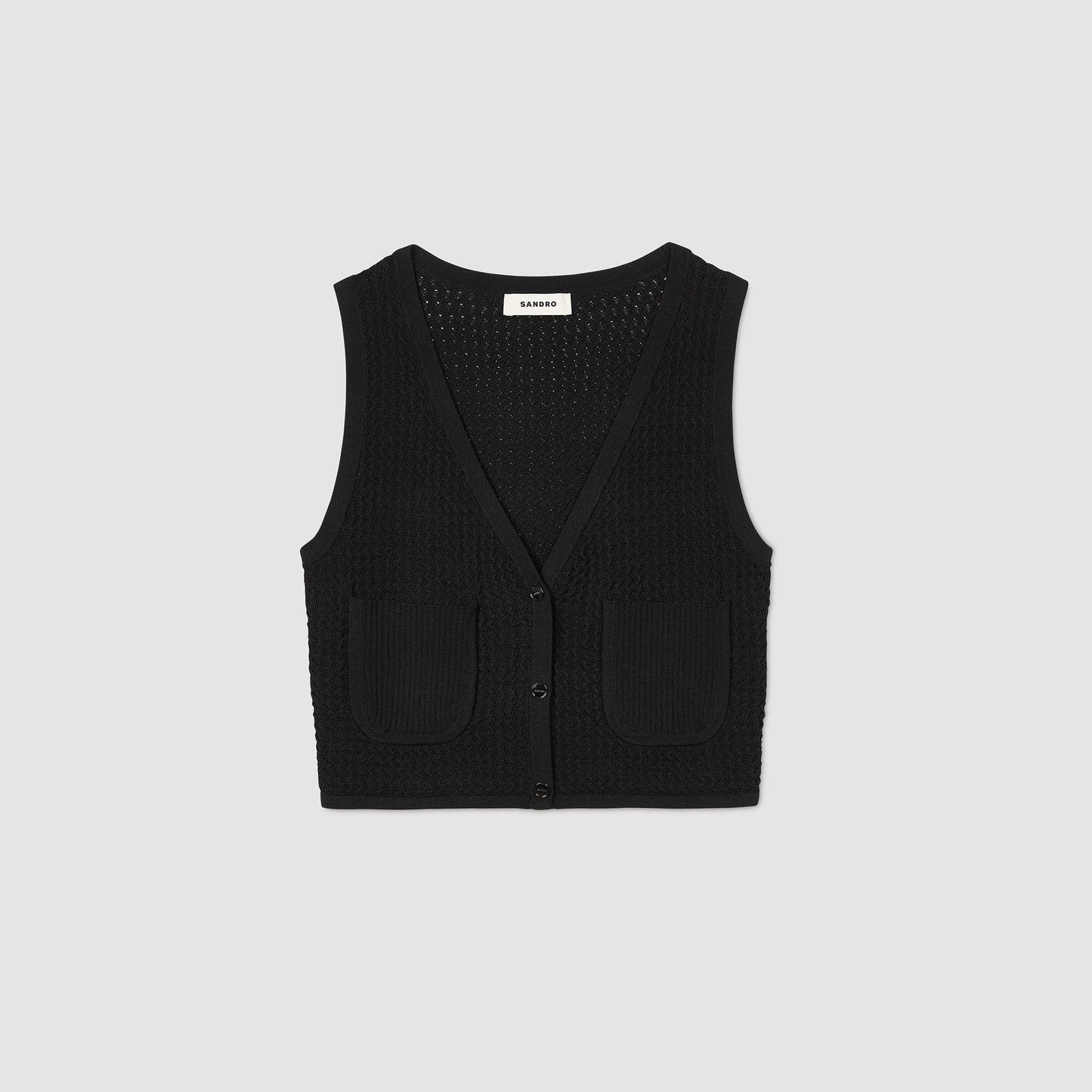 Sandro Decorative knit cardigan Black