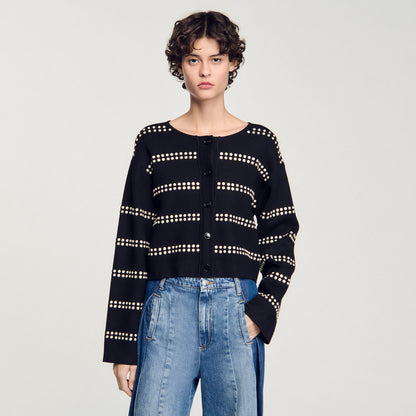 Sandro Studded cardigan Black