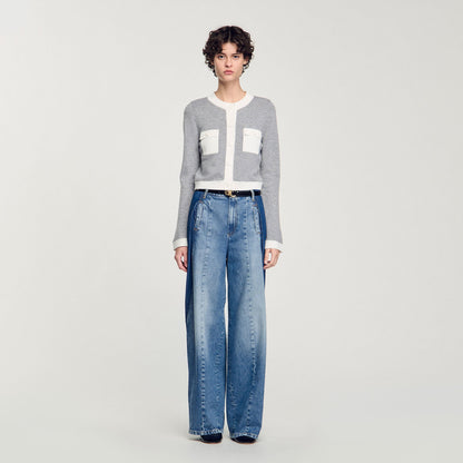 Sandro Two-tone cardigan Grey