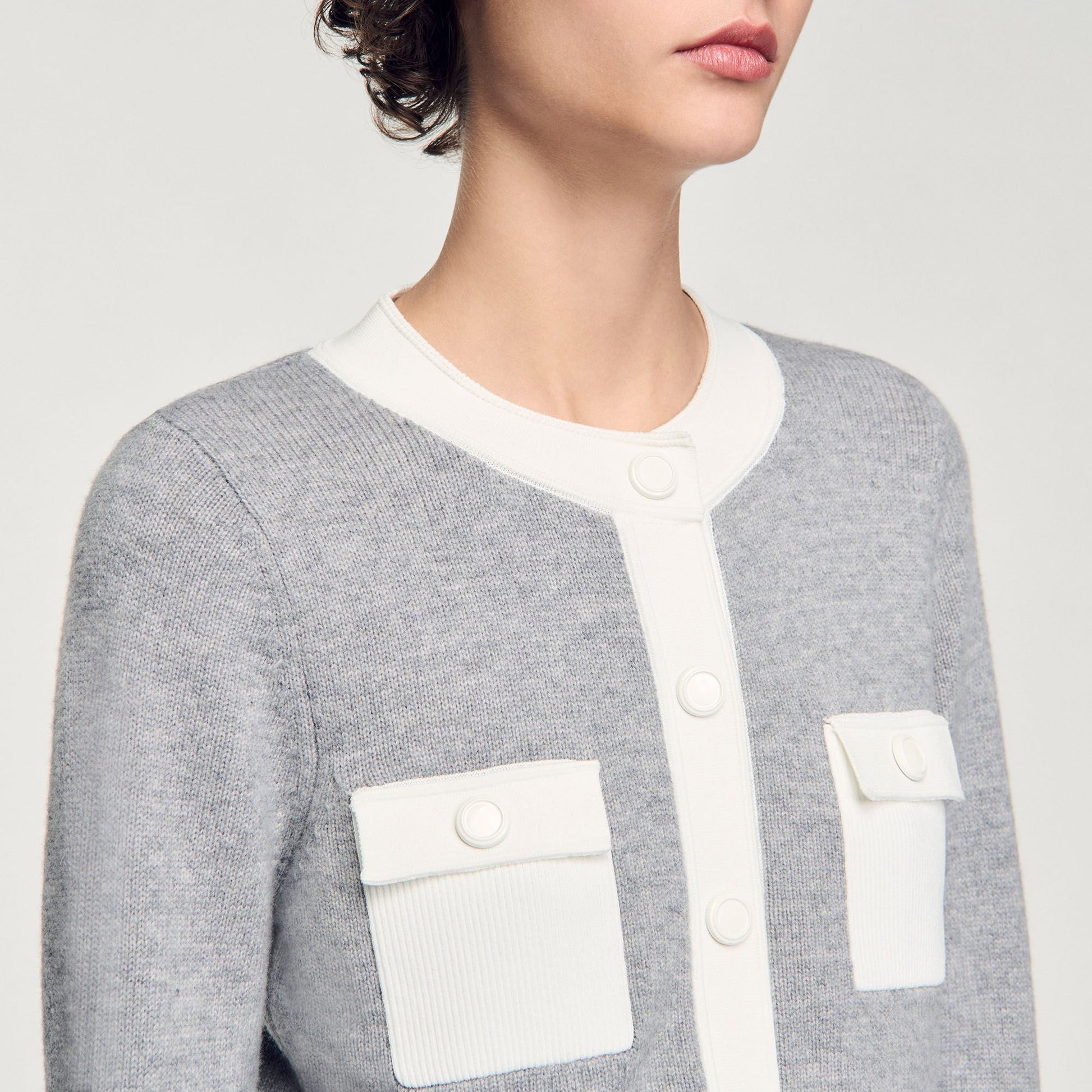 Sandro Two-tone cardigan Grey