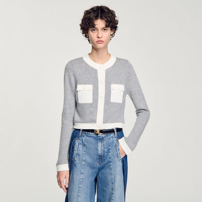 Sandro Two-tone cardigan Grey