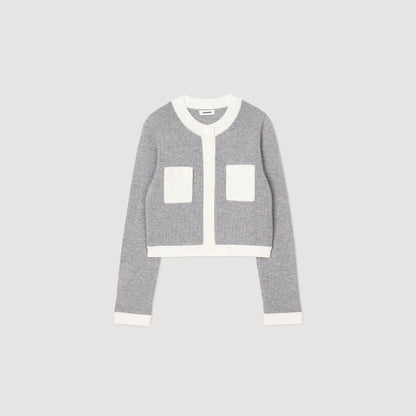 Sandro Two-tone cardigan Grey