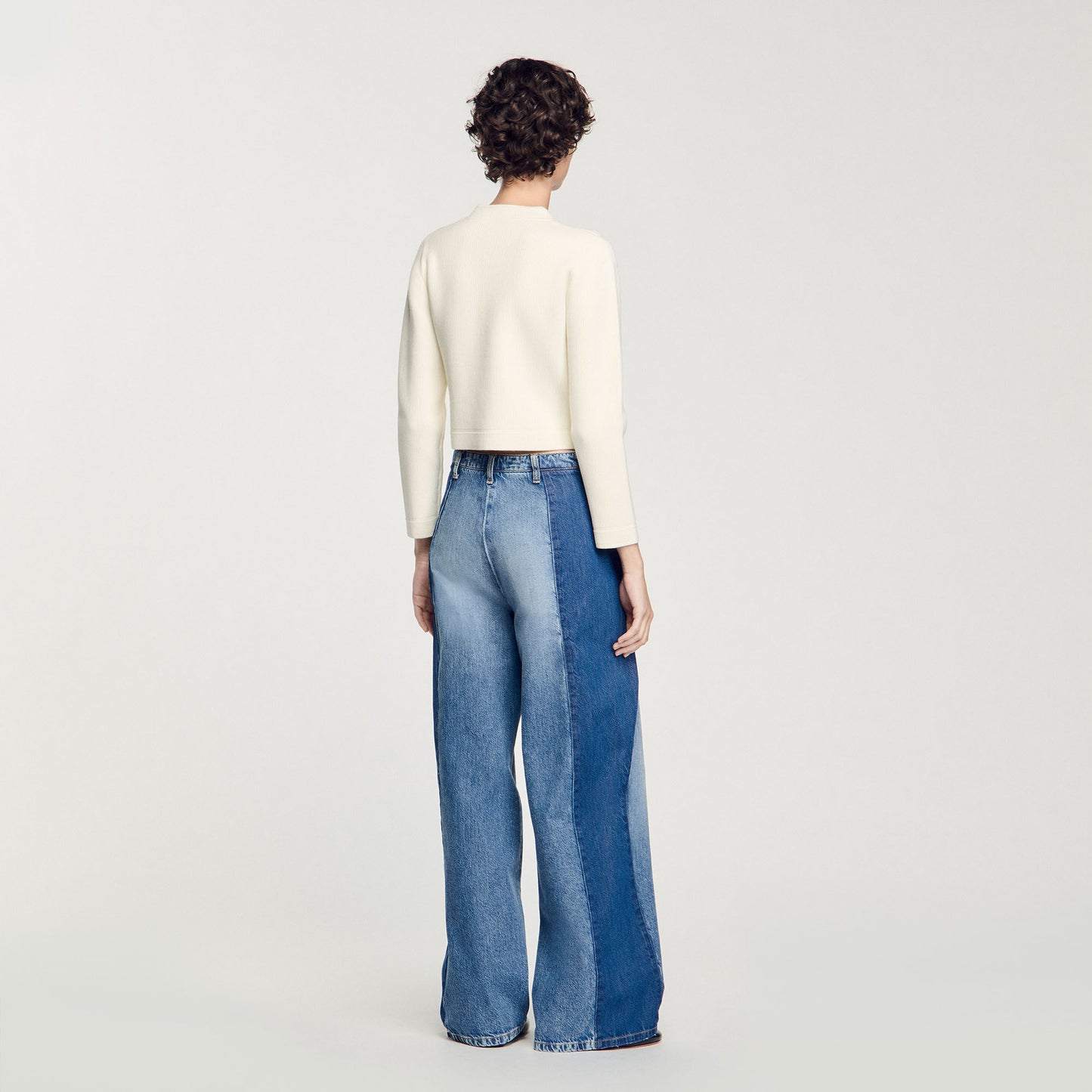 Sandro Rib knit cardigan Ecru