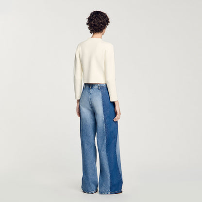Sandro Rib knit cardigan Ecru