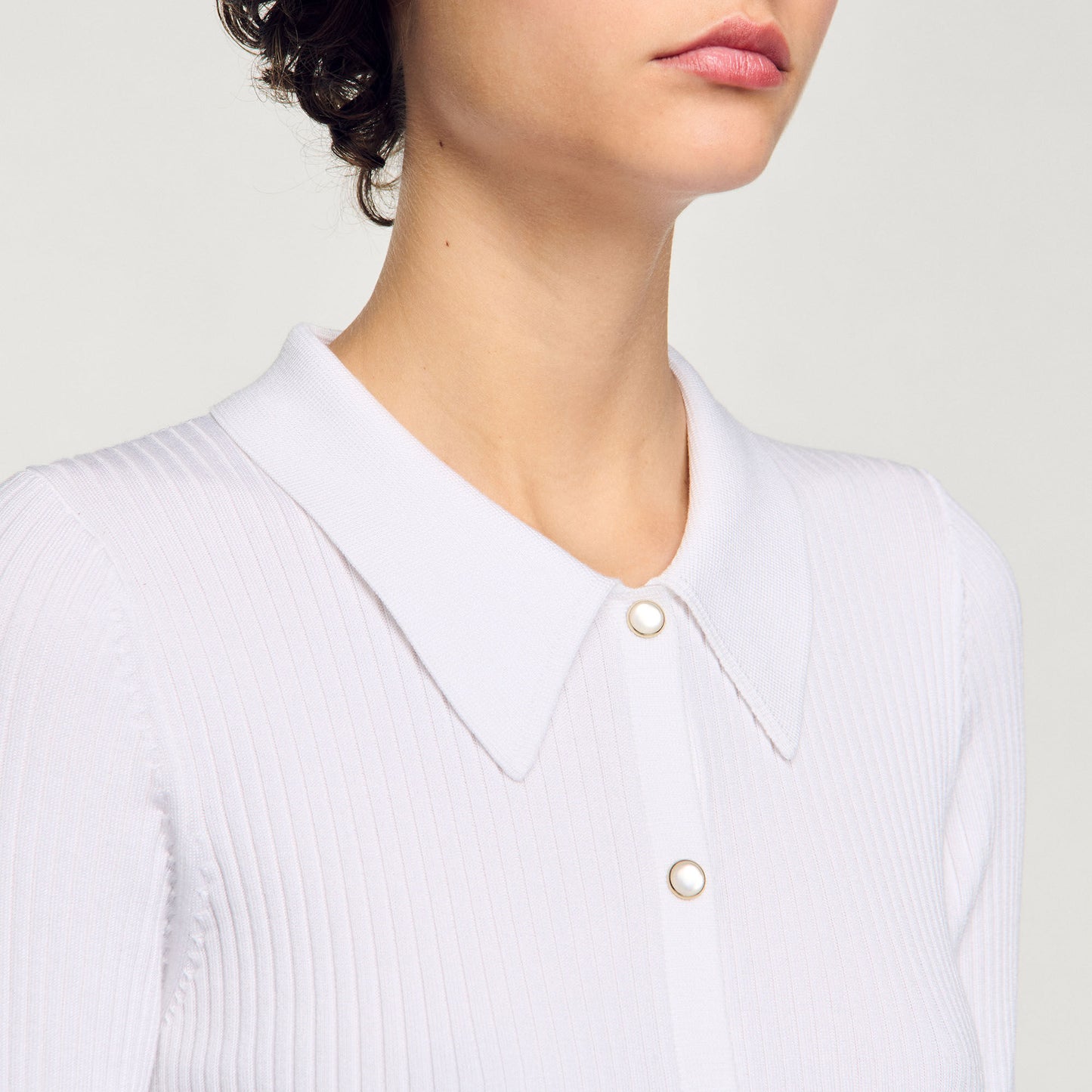 Sandro Rib knit cardigan White