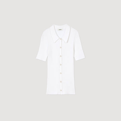 Sandro Rib knit cardigan White