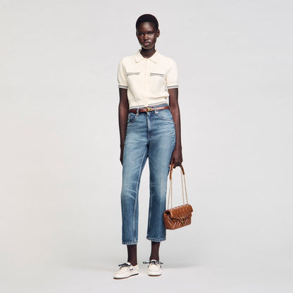 Sandro Short-sleeved cardigan Ecru