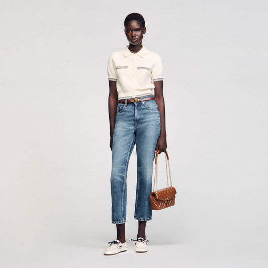 Sandro Short-sleeved cardigan Ecru