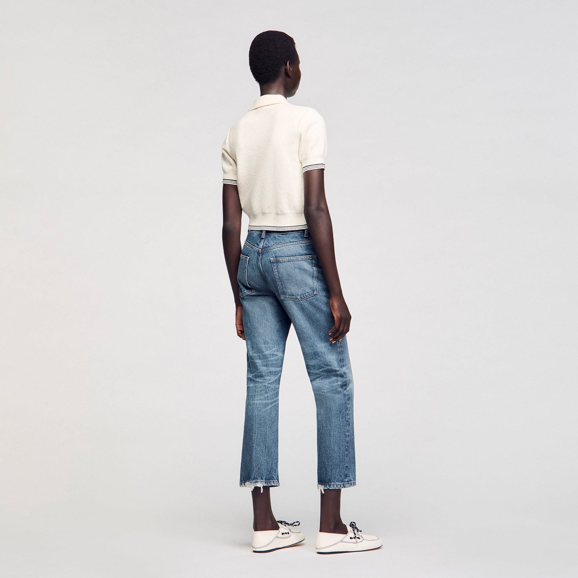 Sandro Short-sleeved cardigan Ecru