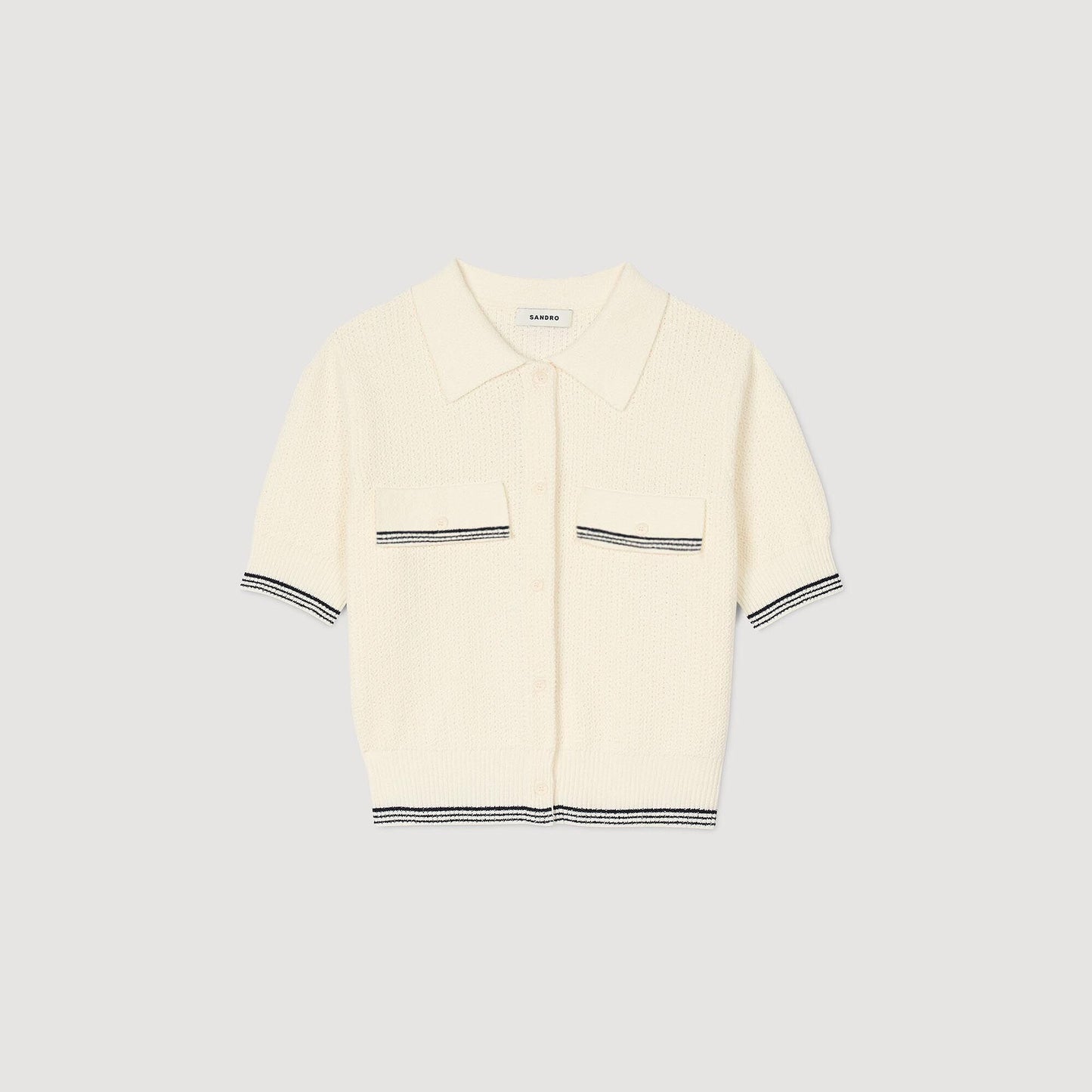 Sandro Short-sleeved cardigan Ecru