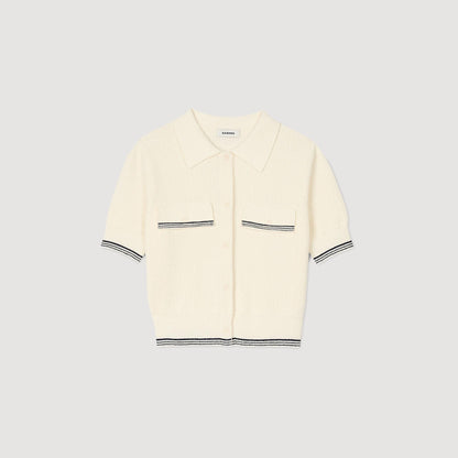 Sandro Short-sleeved cardigan Ecru