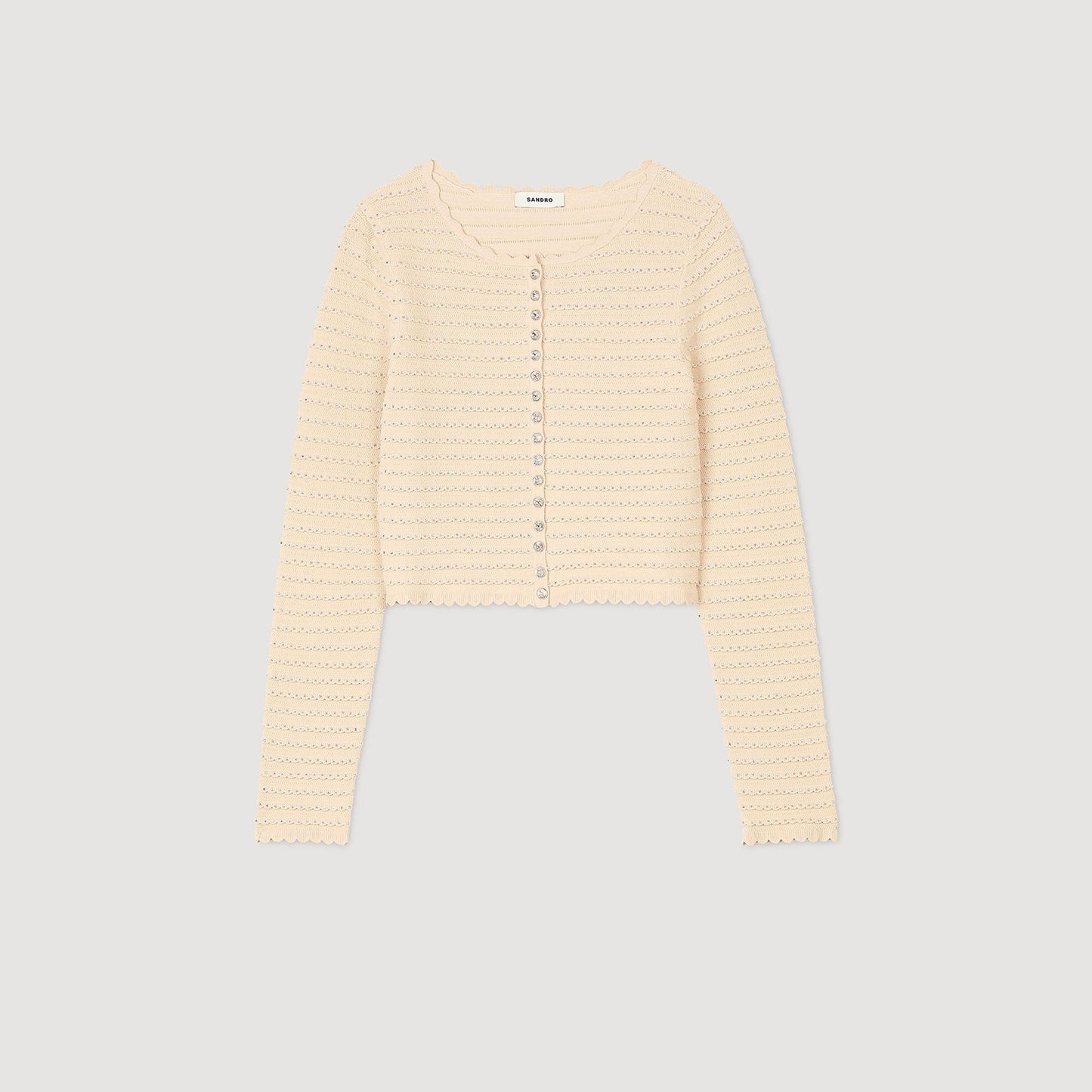 Sandro Rhinestone cardigan Beige