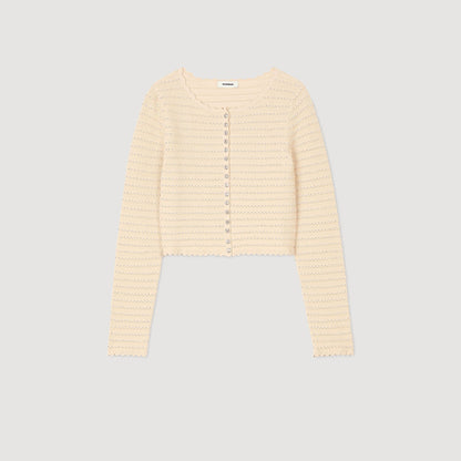 Sandro Rhinestone cardigan Beige